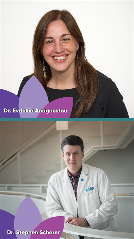 Headshots of Dr. Evdokia Anagnostou and Dr. Stephen Scherer